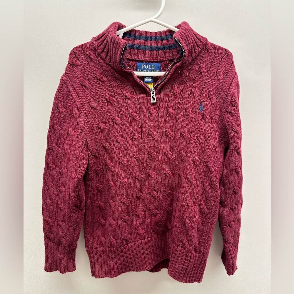 Boys maroon Ralph laurel sweater